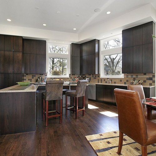 Kitchen with laminate flooring