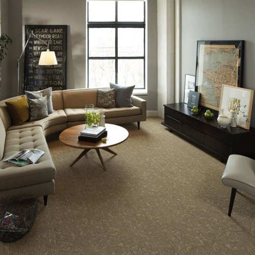 living room with carpet